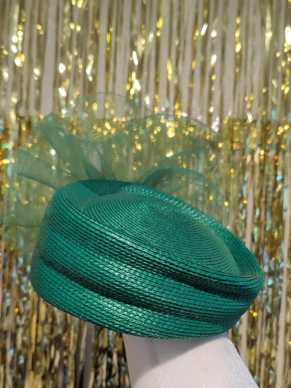 🔥Teal Decorative Party Hat with Organza Bow